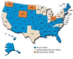 US map on PSA Insurance & Financial Services' website