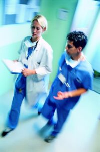 Image of two doctors walking on PSA Insurance and Financial Services' website