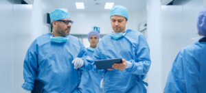 Image of a group of doctors in a hospital on PSA Financial's website