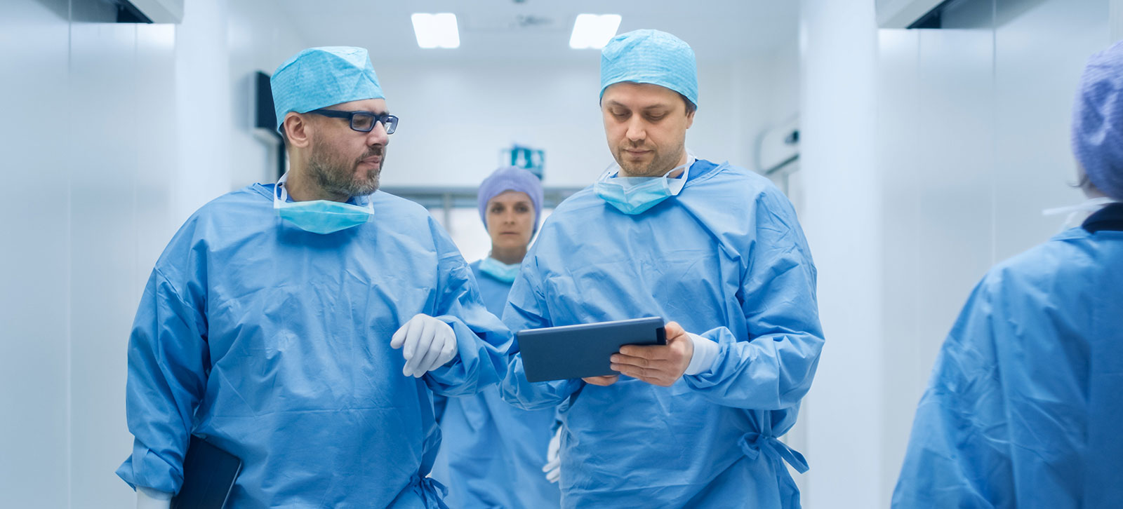Image of a group of doctors in a hospital on PSA Financial's website