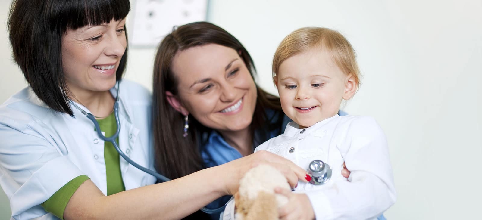 Image of a doctor treating a baby on PSA Financial's website