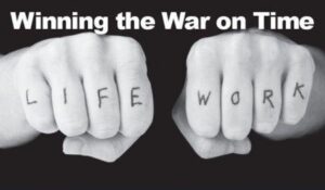 Image of knuckles reading Life and Work over a black background reading Winning the War on Time on PSA Insurance and Financial Services' website