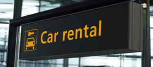 Image of a car rental sign on PSA Financial's website
