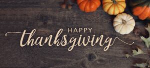 Happy Thanksgiving graphic on PSA Insurance & Financial Services' website
