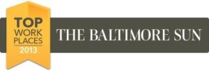 Baltimore Sun Top Workplaces 2013 badge on PSA Insurance and Financial Services' website