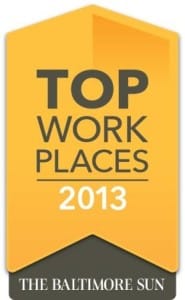 Top Workplaces 2013 badge on PSA Insurance and Financial Services' website