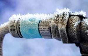 Image of frozen pipes on PSA Insurance and Financial Services' website for Maryland financial services
