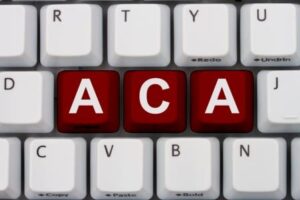 Image of keys on a keyboard reading ACA on PSA Insurance and Financial Services' website