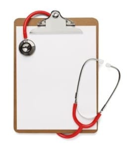 Image of a clipboard and stethescope on PSA Insurance and Financial Services' website