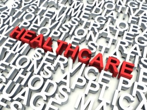 Image of the word "healthcare" on PSA Insurance and Financial Services' website