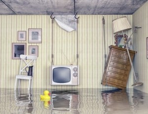 Image of a flooded house on PSA Insurance and Financial Services' website