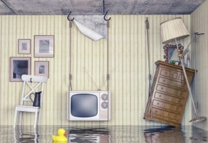 Image of a flooded house on PSA Insurance and Financial Services' website