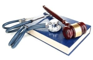 Image of a book, gavel, and stethescope on PSA Insurance and Financial Services' website
