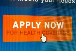 Image of "apply now" button on PSA Insurance and Financial Services' website