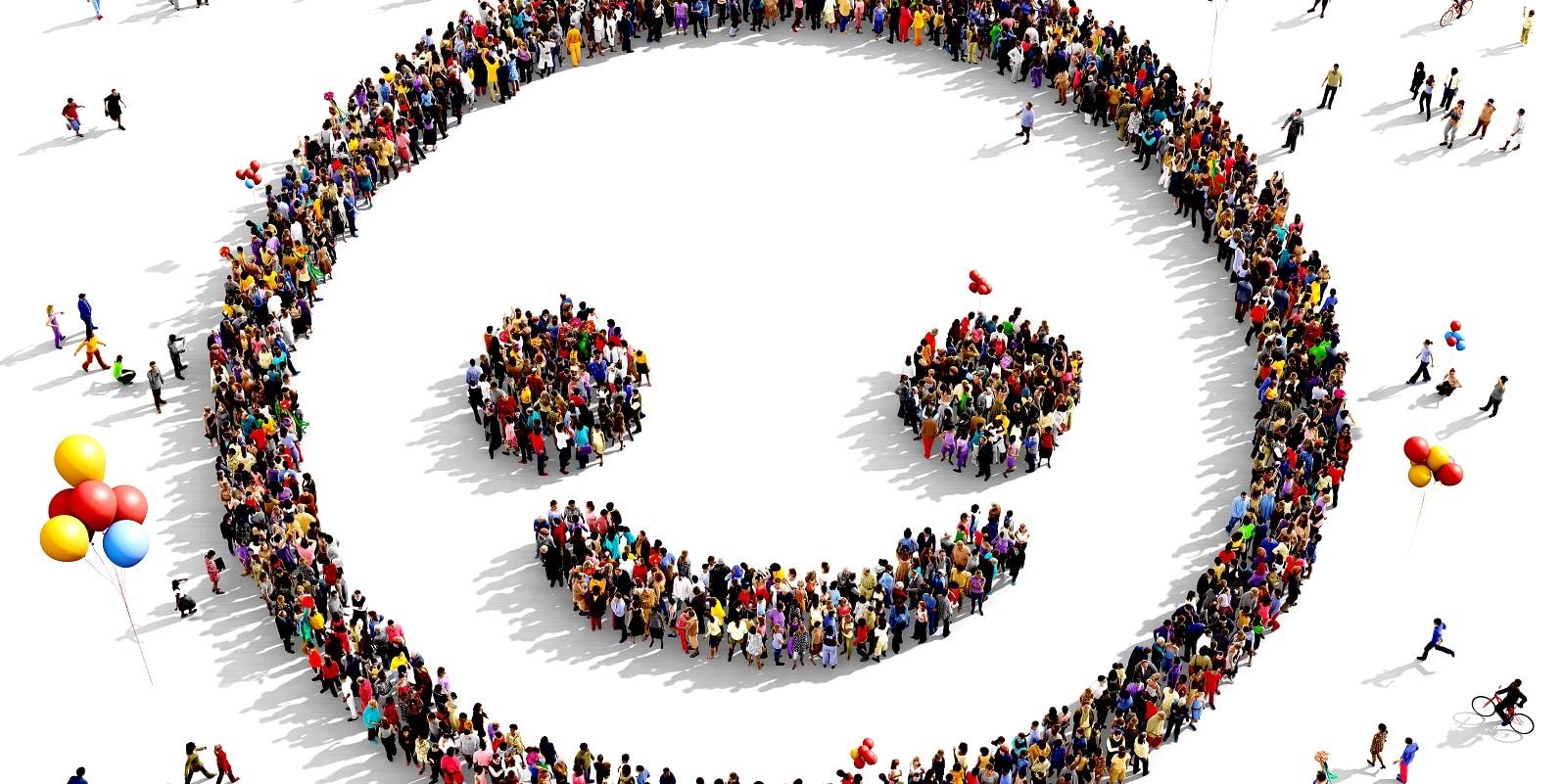 A group of people forming a smiling face on PSA Financial's website