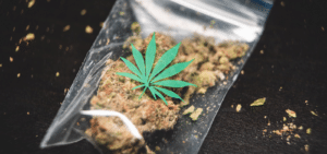 Image of cannabis in a plastic bag from a dispensary on PSA Financial's website