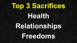 Graphic listing Top 3 Sacrifices on PSA Financial's website