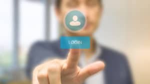 Graphic of a person hitting a login button on PSA Financial's website