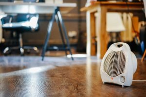 Image of a space heater on the floor on PSA Financial's website