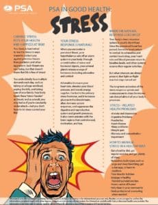 Stress infographic on PSA Financial's website
