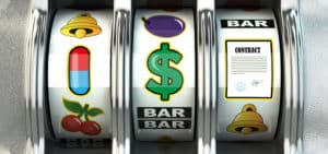 Various symbols on a slot machine on PSA Financial's website