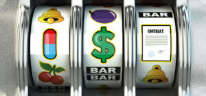 Various symbols on a slot machine on PSA Financial's website