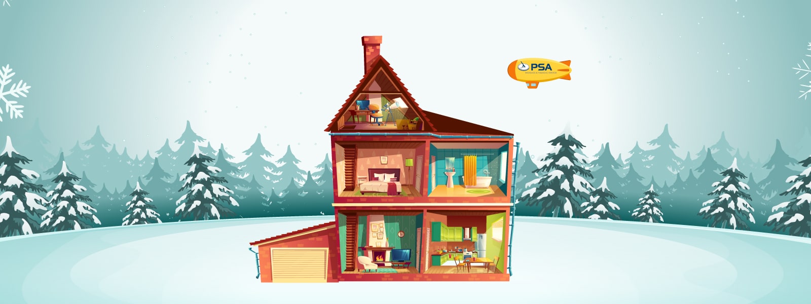 Graphic of a house on PSA Financial's website