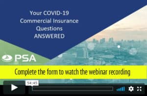 COVID webinar image on PSA Financial's website