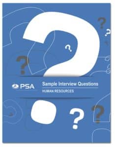 sample interview questions guide on PSA Financial's website
