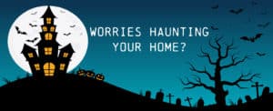 Image reading "worries haunting your home?" on PSA Financial's website