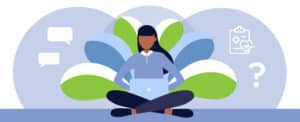 Graphic of person using a computer on PSA Financial's website