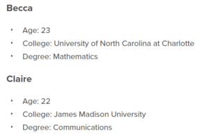 Intern bio image on PSA Financial's website
