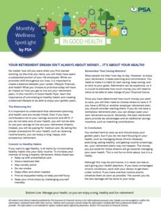 In Good Health on PSA Insurance & Financial Services' website