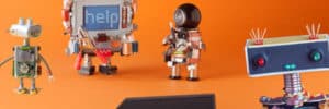 Graphic image of robots on PSA Insurance & Financial Services' website