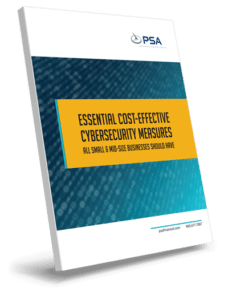 Essential cost-effective cybersecurity measures ebook on PSA Insurance & Financial Services' website