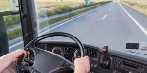 Image of a person driving a large vehicle on PSA Insurance & Financial Services' website
