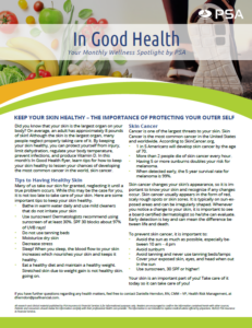 In Good Health flyer on PSA Insurance & Financial Services' website