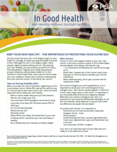 In Good Health flyer on PSA Insurance & Financial Services' website