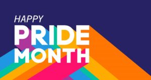 Graphic image reading "Happy Pride Month"