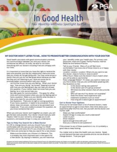 In Good Health monthly wellness spotlight on PSA Insurance & Financial Services' website