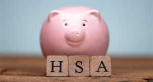 Image of a piggybank with block letters "HSA" on PSA Insurance & Financial Services' website