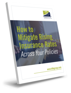 Image of an ebook cover entitled "How to Mitigate Rising Insurance Rates Across Your Policies"