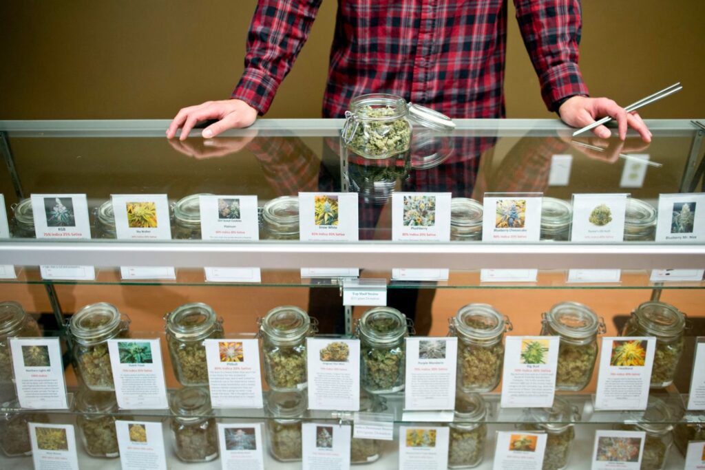 Image of a cannabis dispensary counter