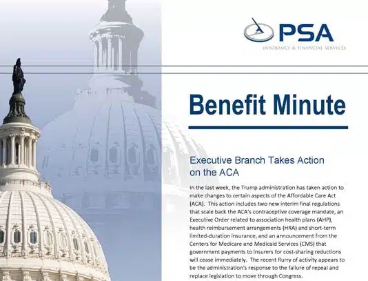 Paper describing how the Executive Branch Takes Action on ACA