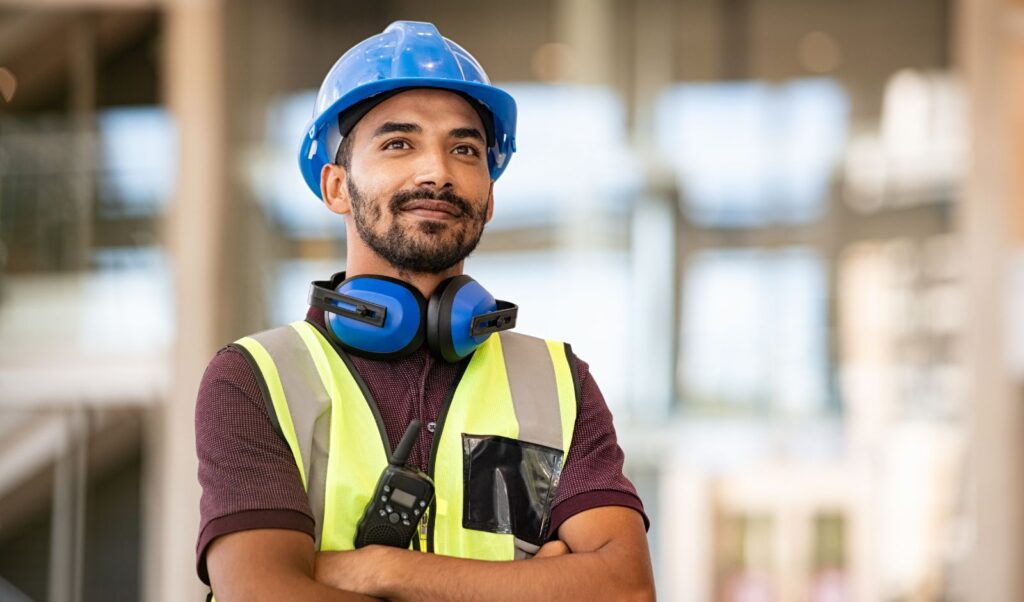 Image of a man in a hardhat