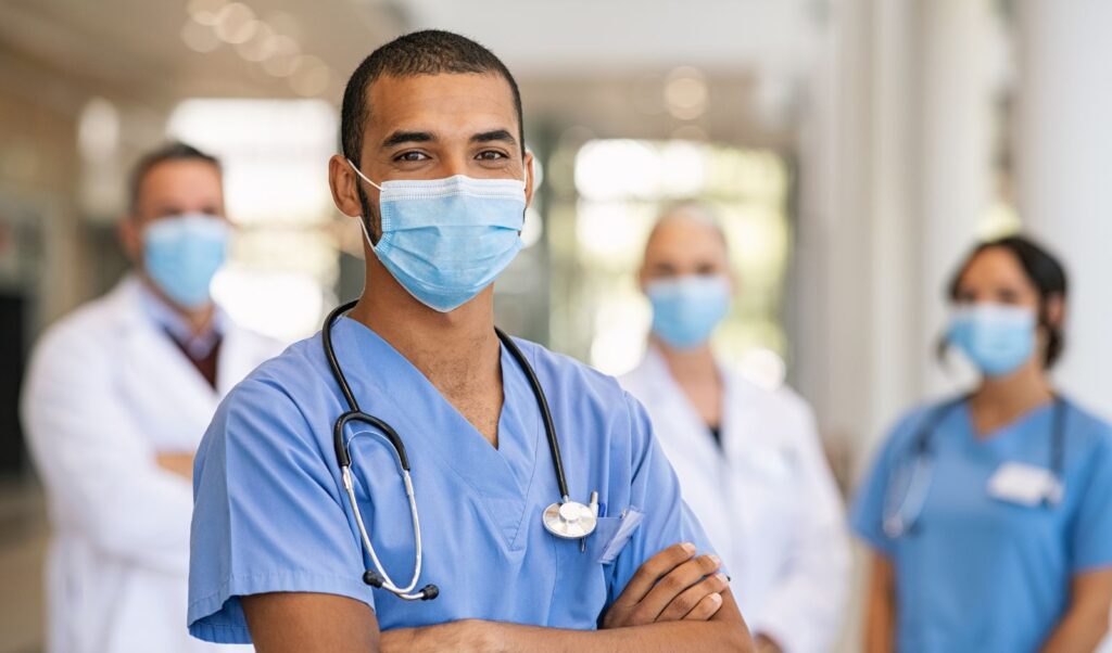 Image of a medical professional in a mask