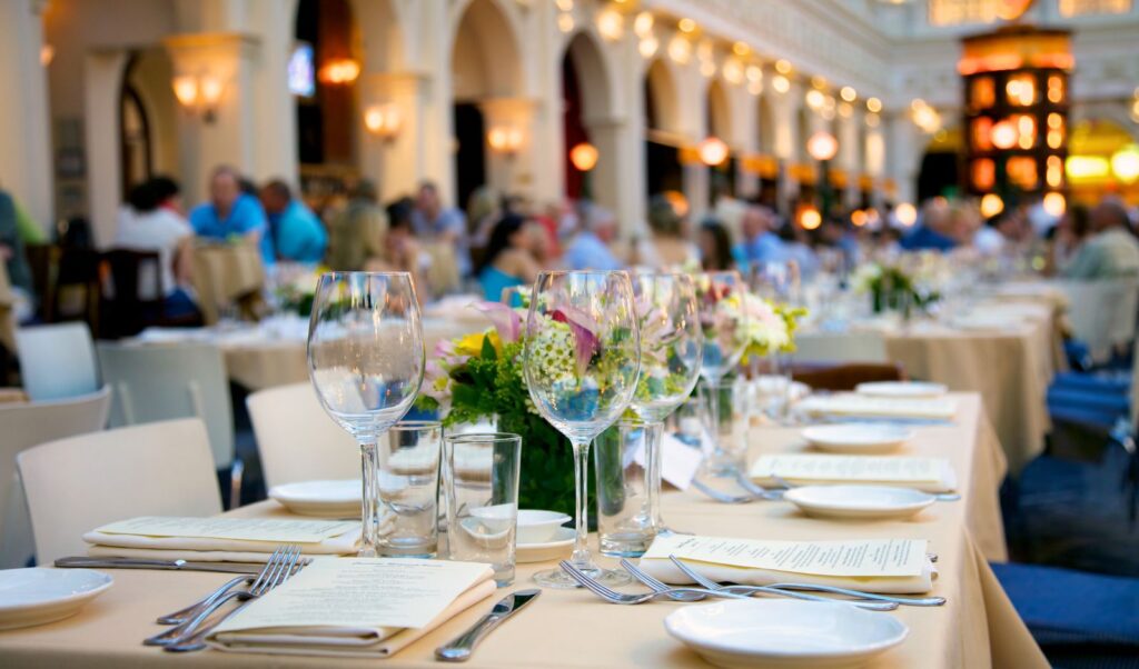 Image of a set dining table